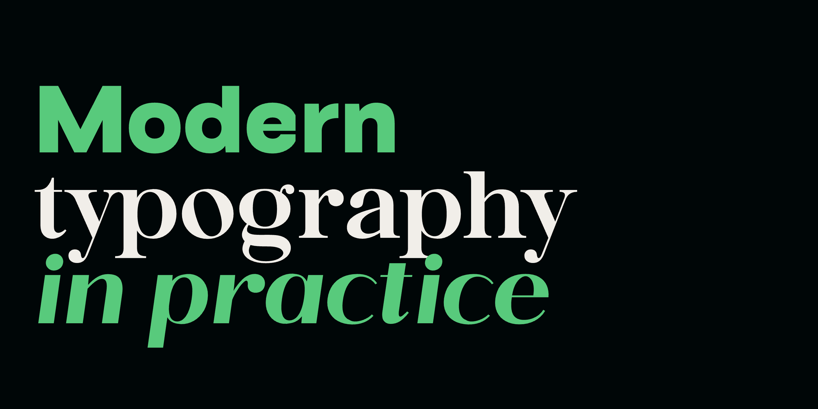 Ark, Mod, Roma — Mojomox fonts shown in Modern Typography: What It Actually Means in 2026