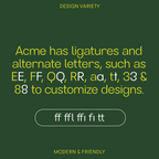 Acme font customization options