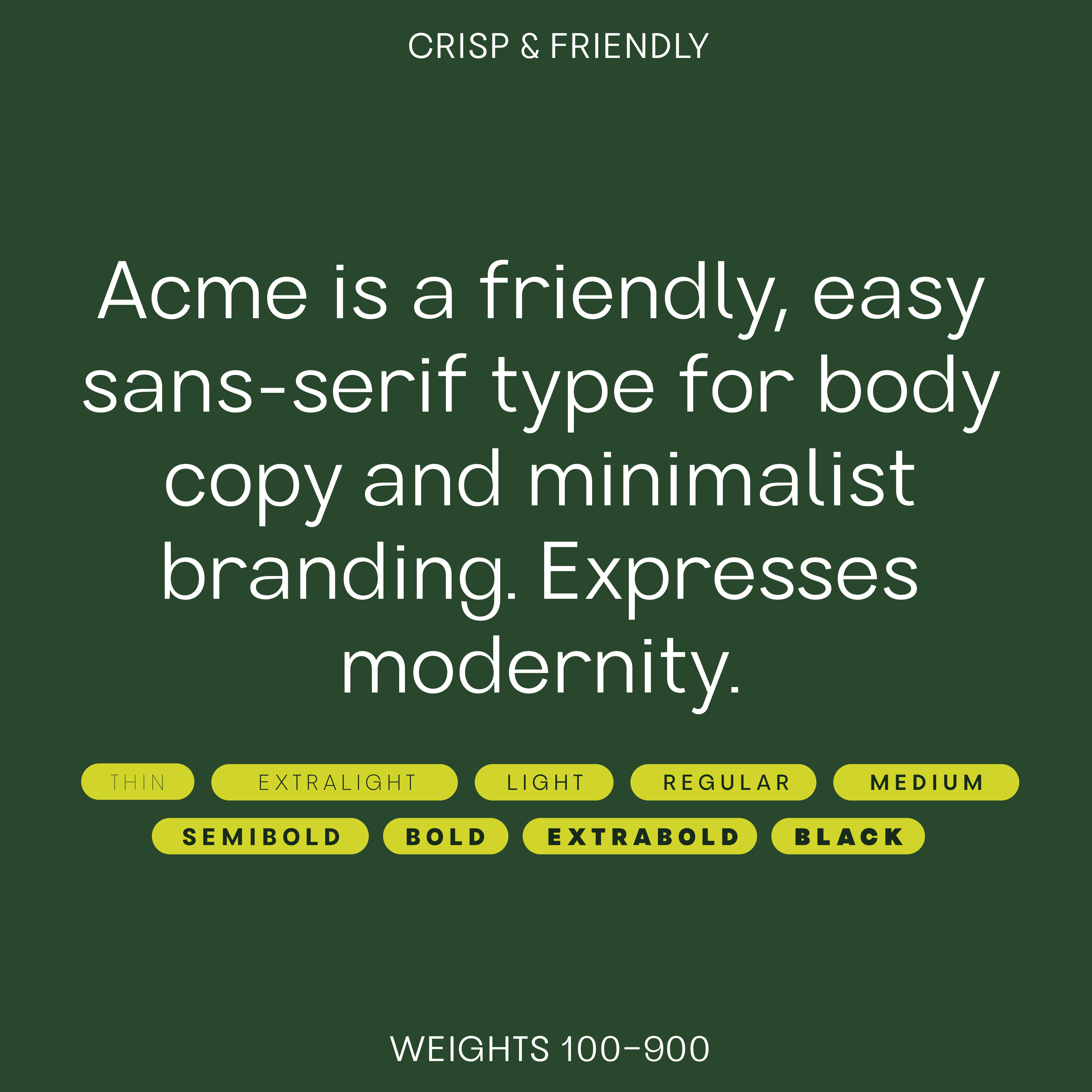 Bauhaus Acme—Modern, cool sans-serif font, clean and unique