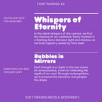 Acme paired with a bubble typeface, layout example