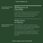 Acme paired with a nature typeface, layout example