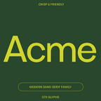 Acme, modern, clean sans-serif font
