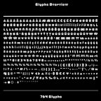 Complete glyph set overview for the Plox bubble block display font