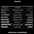 Plox font weights, from Thin to Black