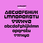 Plox bubble block display alphabet, uppercase and lowercase