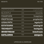 Anky font weights, from Thin to Black