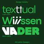 Ark Sans design variety, alternate letterforms side by side