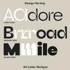 Complete glyph set overview for the Auria airy modern sans-serif font