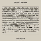 Complete glyph coverage overview for the Auria Sans airy modern sans-serif font