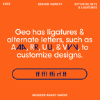 Bauhaus Geo ligatures and letter combinations