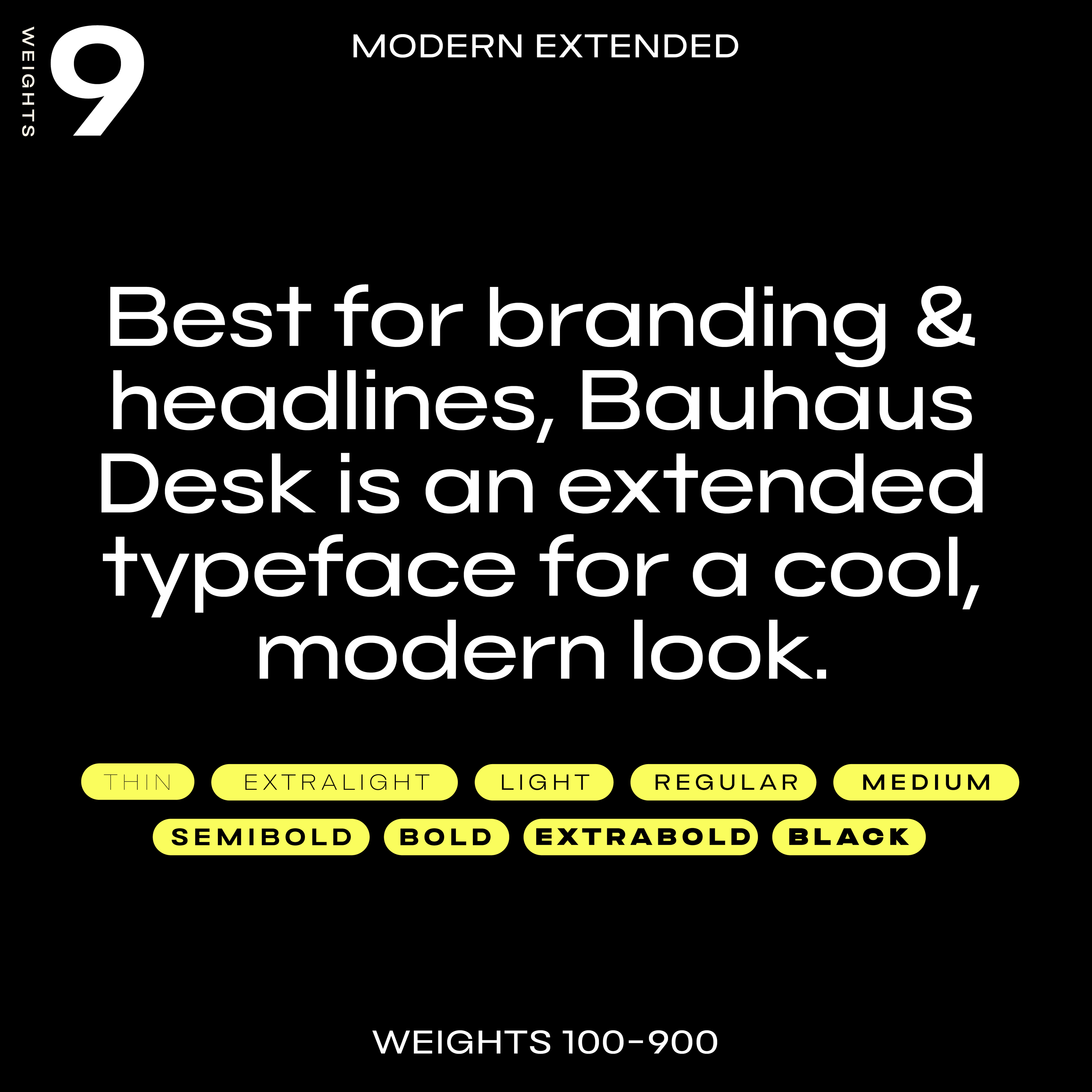 Bauhaus Desk—Bold sans-serif font for tech and design