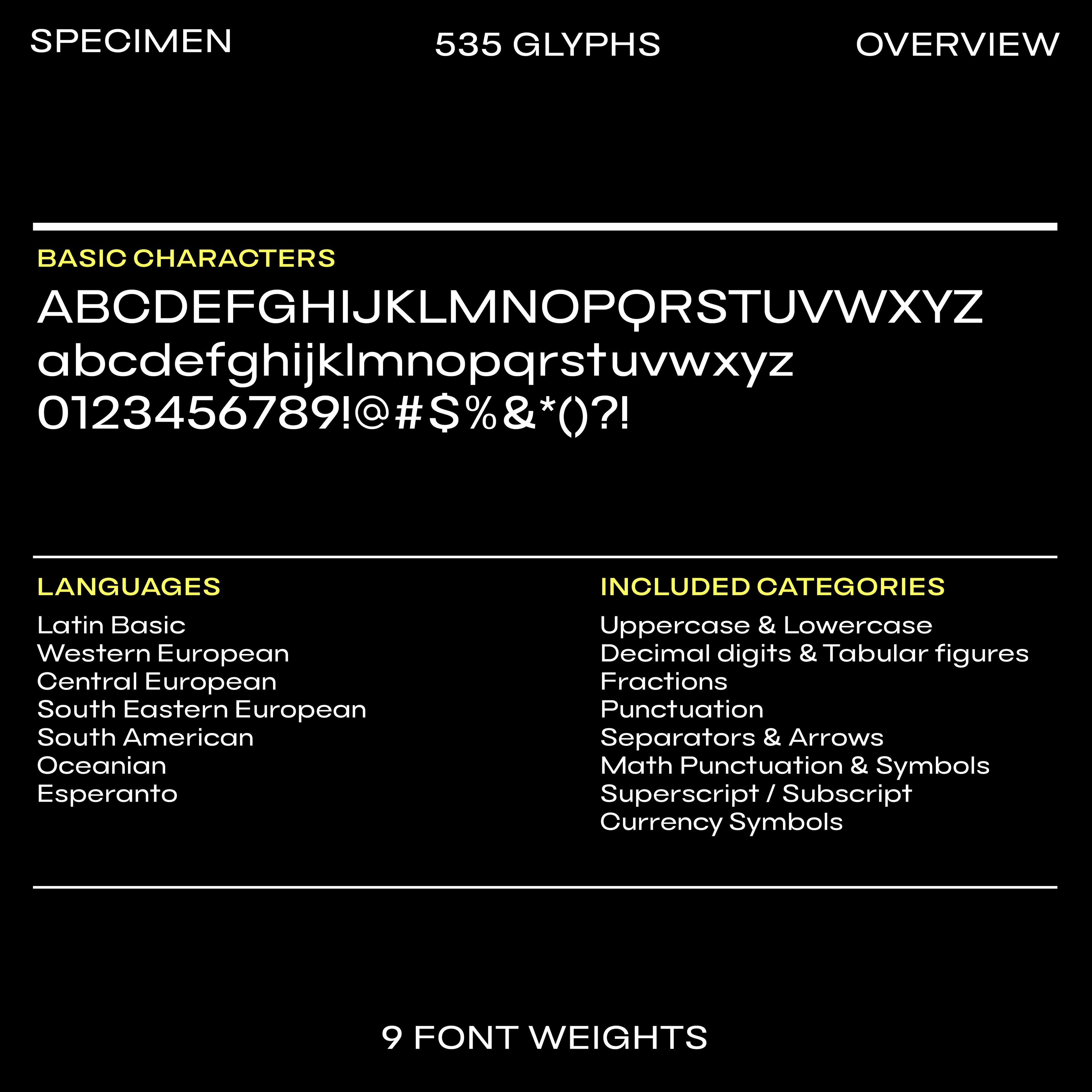 Bauhaus Desk glyphs overview