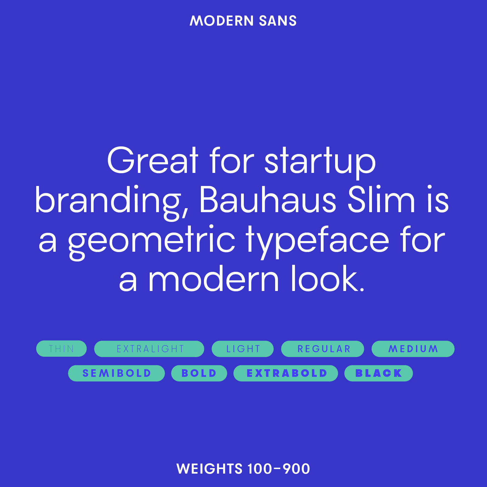 Geometric typeface for modern look