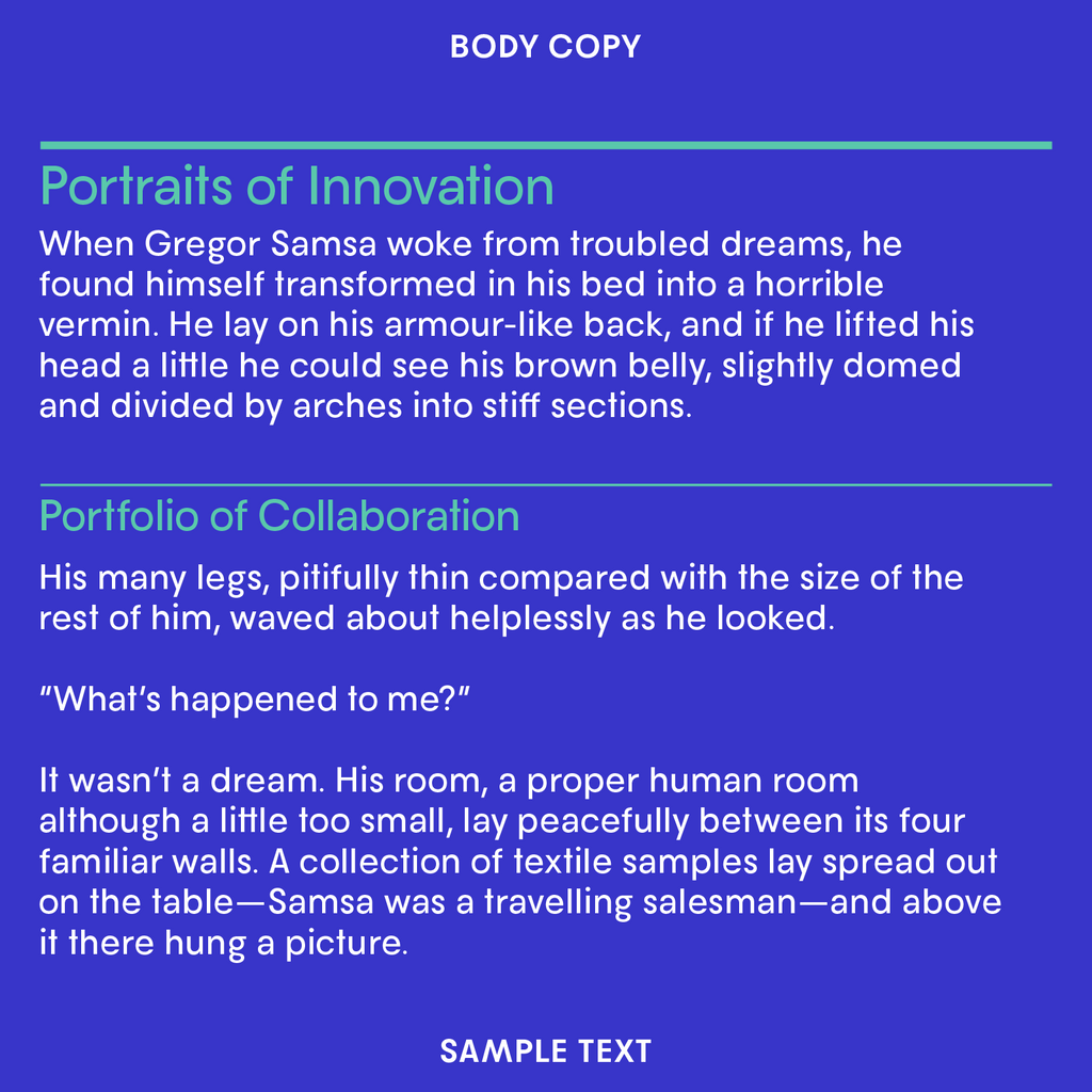 Body copy example of Bauhaus Slim