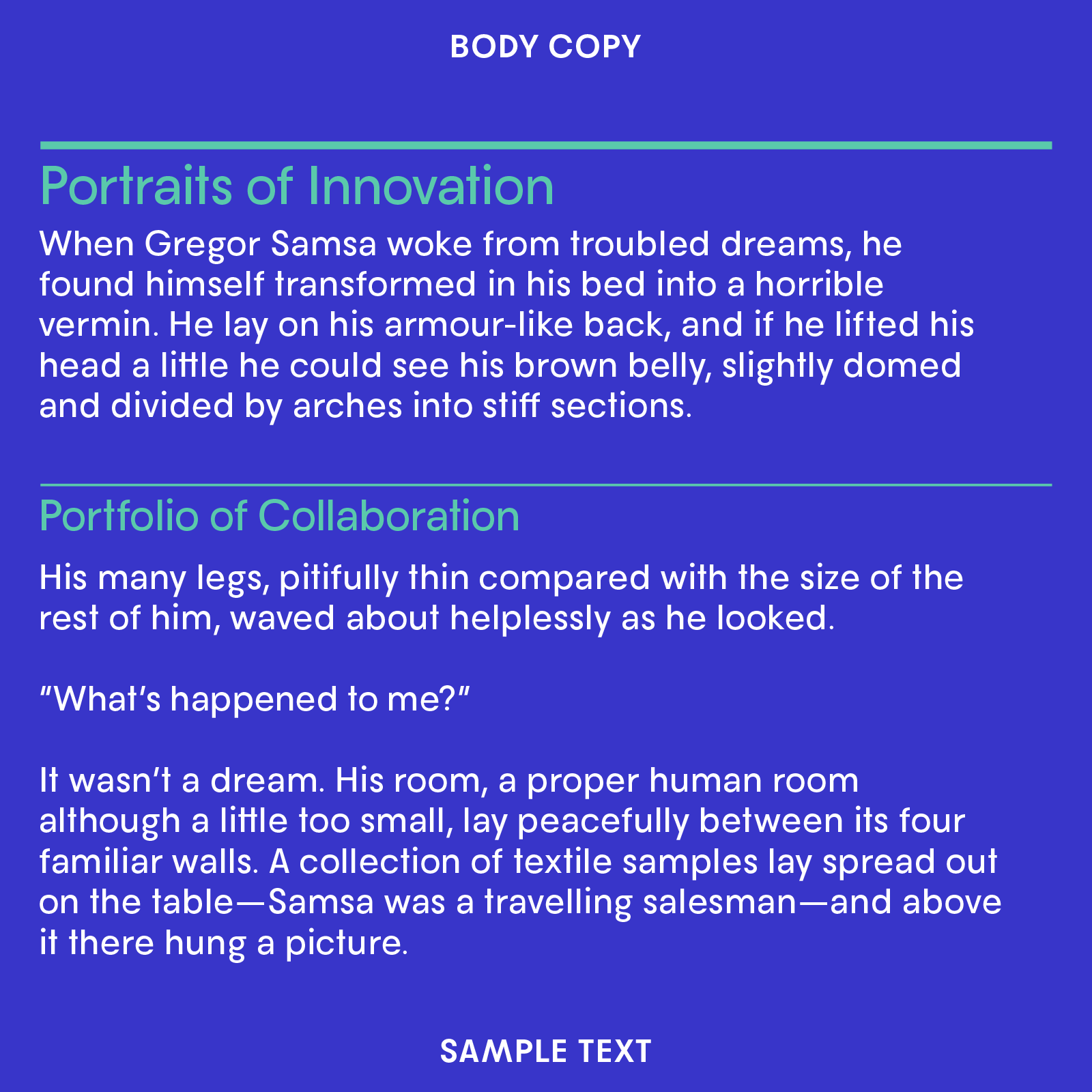 Body copy example of Bauhaus Slim