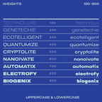 Bauhaus Byrl, 9 font weights from Thin to Black