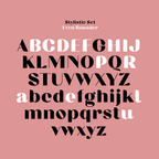 Chez alphabet shown with even rounder shapes, a stylistic alternate
