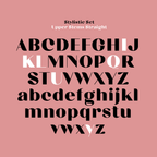 Chez alphabet shown with straight stems, a stylistic alternate