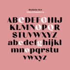 Chez alphabet shown with tilted counters, a stylistic alternate