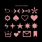 Chez decorative glyphs and extra symbols