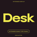 Bauhaus Desk, modern extended font