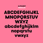 Goji playful rounded sans-serif alphabet, uppercase and lowercase