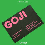 Goji playful rounded sans-serif font used on a business card design