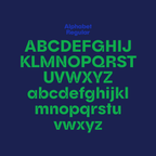 Kayon geometric tech alphabet specimen, uppercase and lowercase