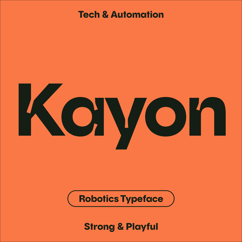 Kayon—Geometric Typeface for Architecture, Tech, and Robotics Design