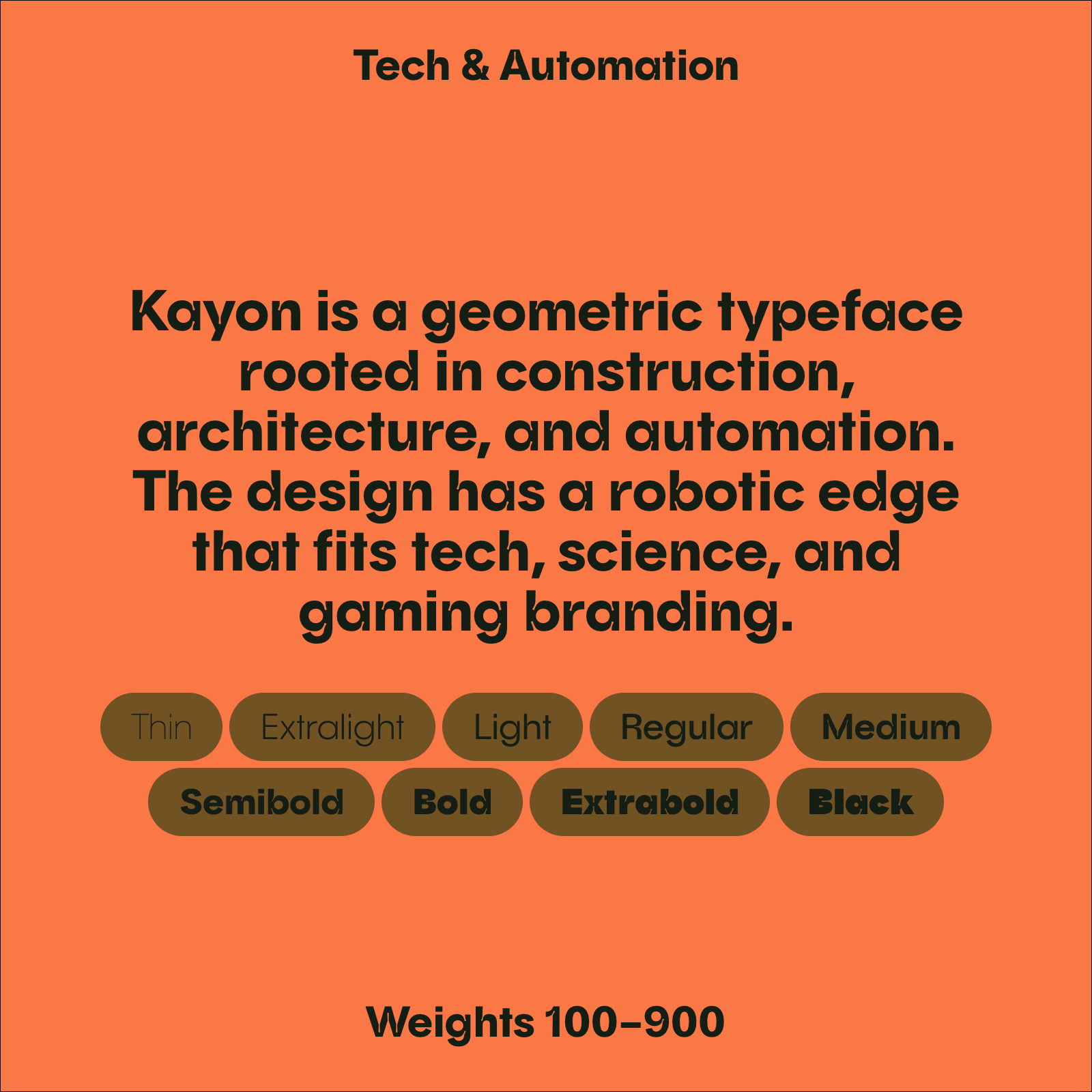 Bauhaus Kayon—Geometric Typeface for Architecture, Tech, and Robotics Design