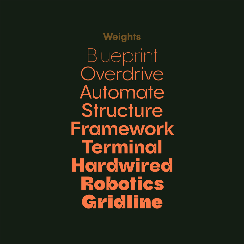 Kayon—Geometric Typeface for Architecture, Tech, and Robotics Design