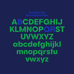 Kayon stylistic set showcase with alternate letterforms