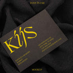 Kijs calligraphic nature serif font used on a business card design