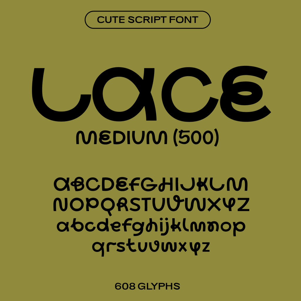 Lace, cute script font