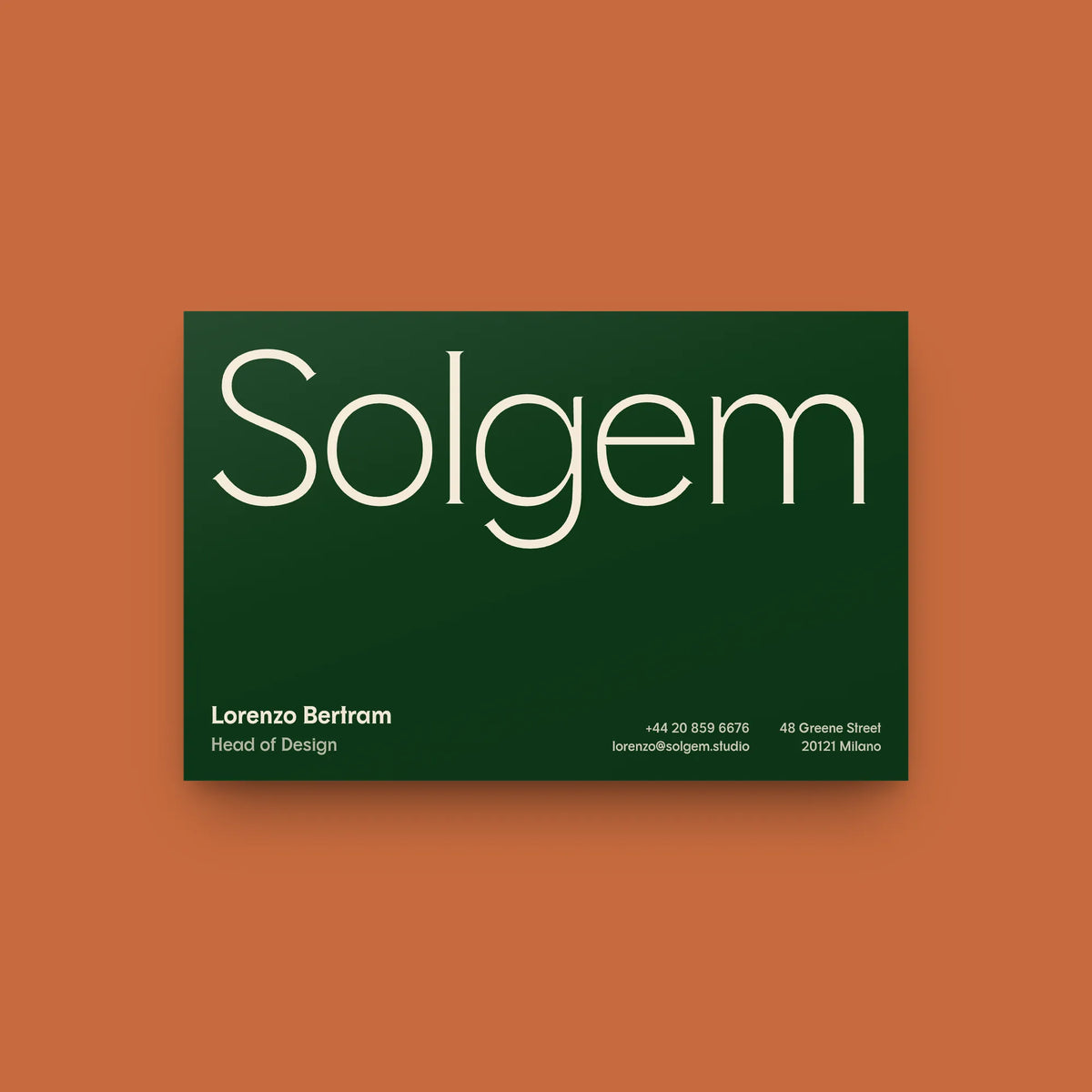 Little River sophisticated font on a business card: the brand name in the light weight, name, title and contact lines