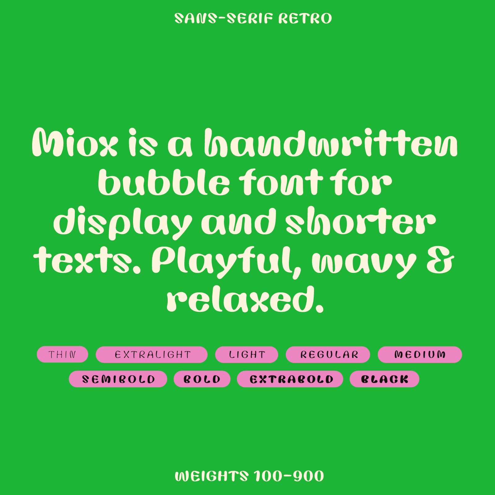 Miox, handwritten bubble font