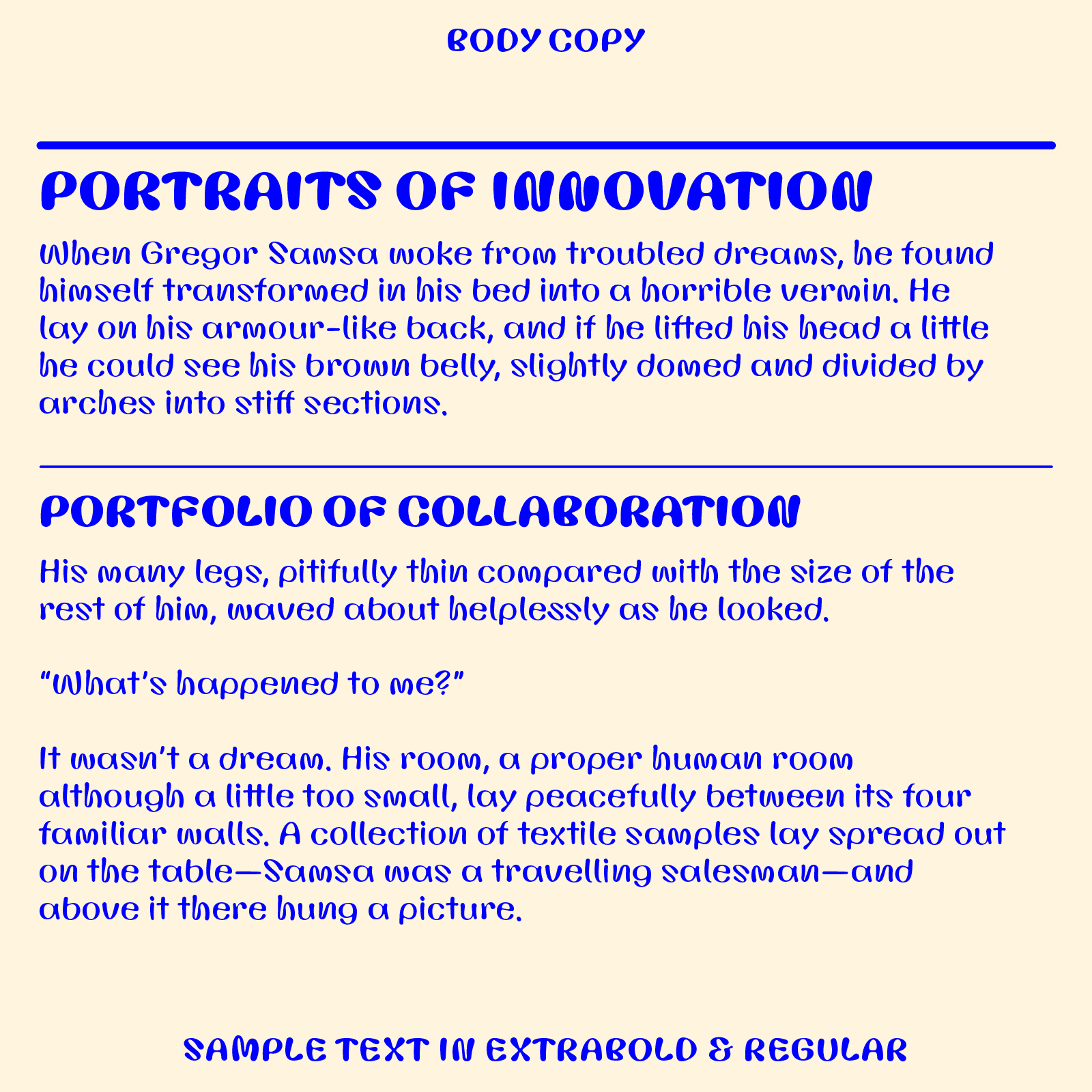 Miox, groovy font text sample