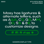 Mosy ligatures and letter combinations