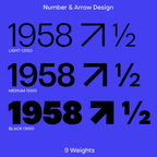 Bitec Sans numerals and arrow symbols