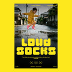 Plox chunky rounded block font as a kids film poster title, Loud Socks, with credits and festival laurels