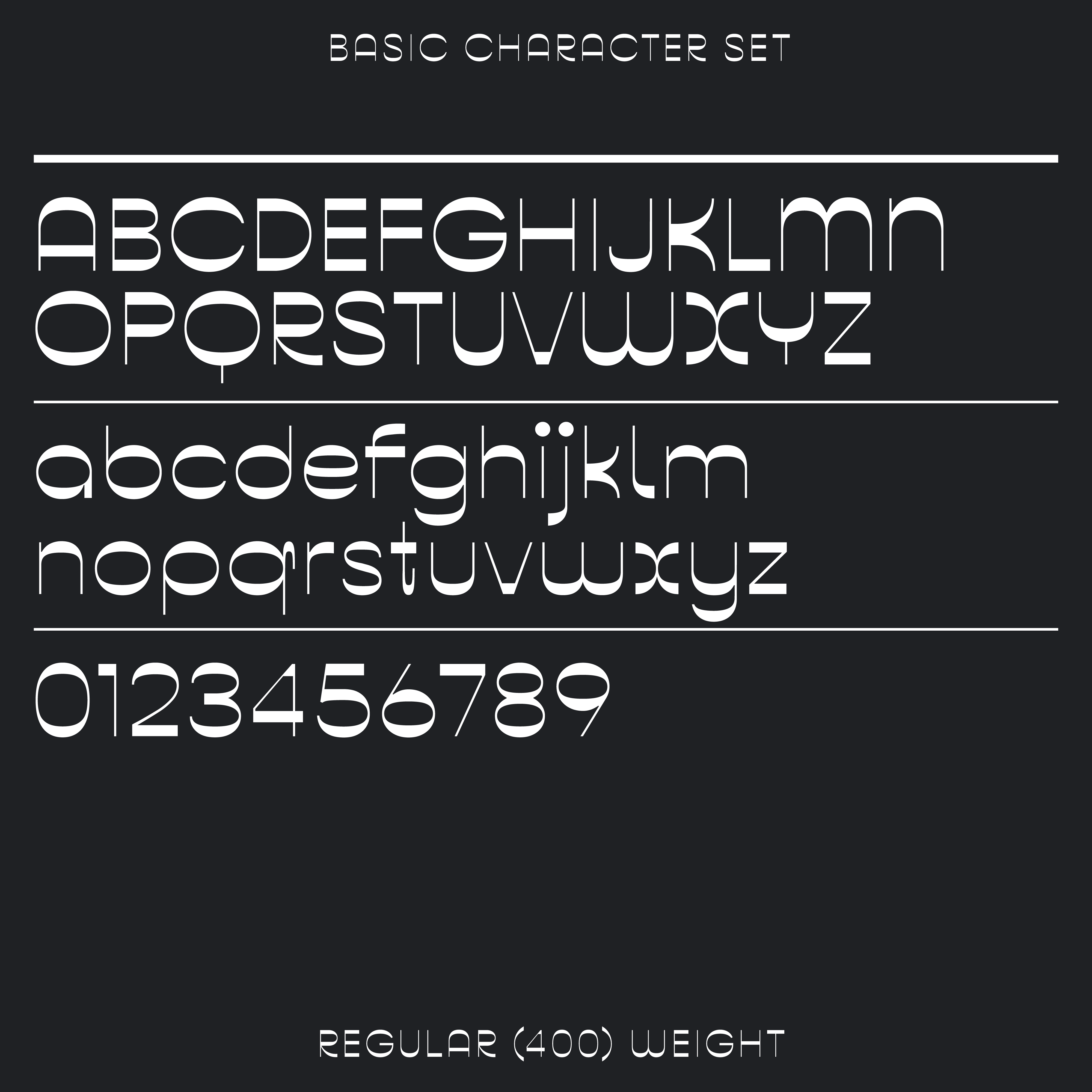 Pout font, basic characters