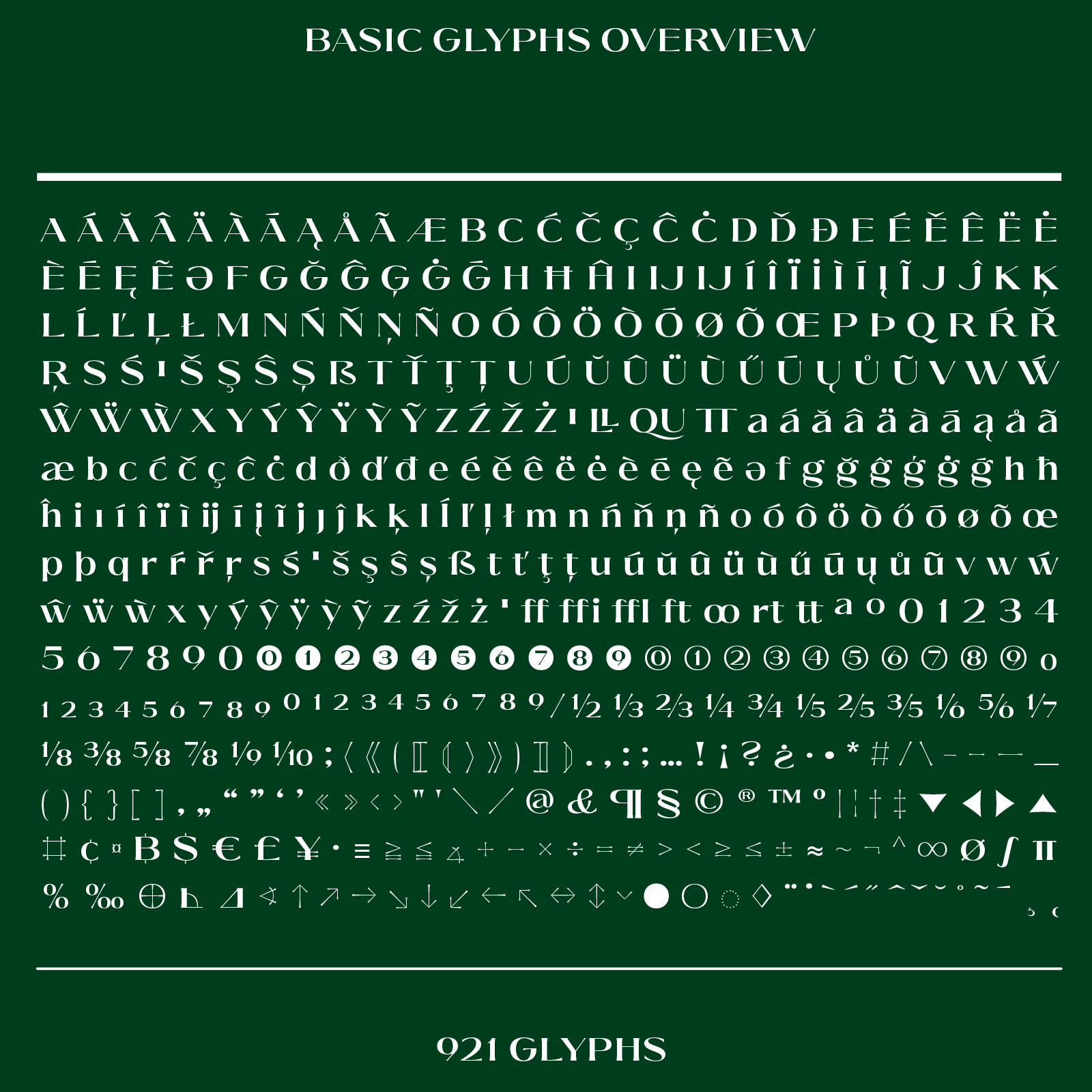 Ques basic glyphs