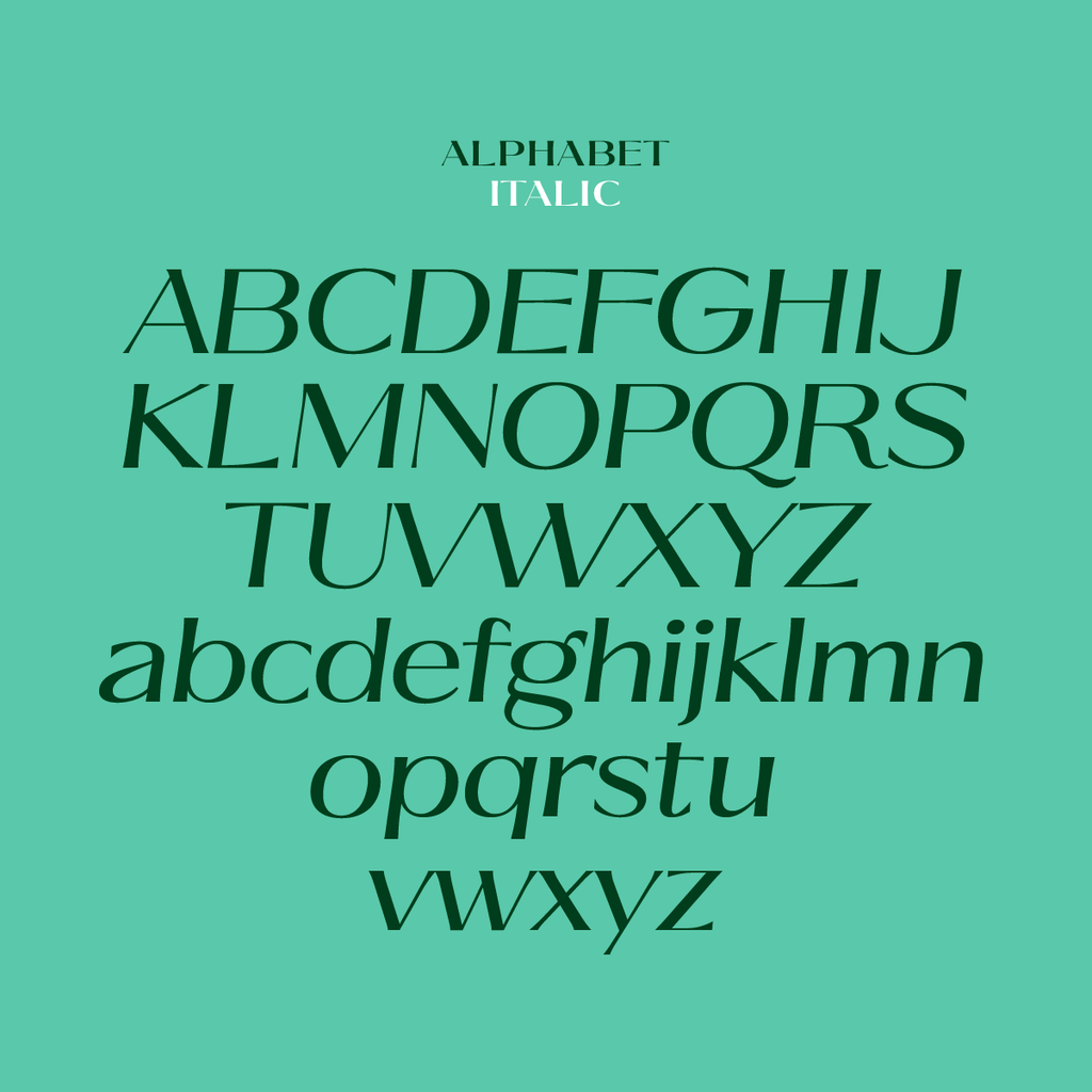 Ques font alphabet italic