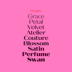 Ques weight comparison using sample words from Grace to Swan