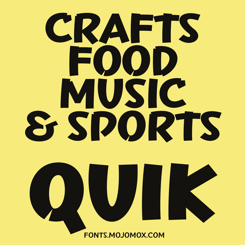 Quik—Marker font for fun crafts, food, sports