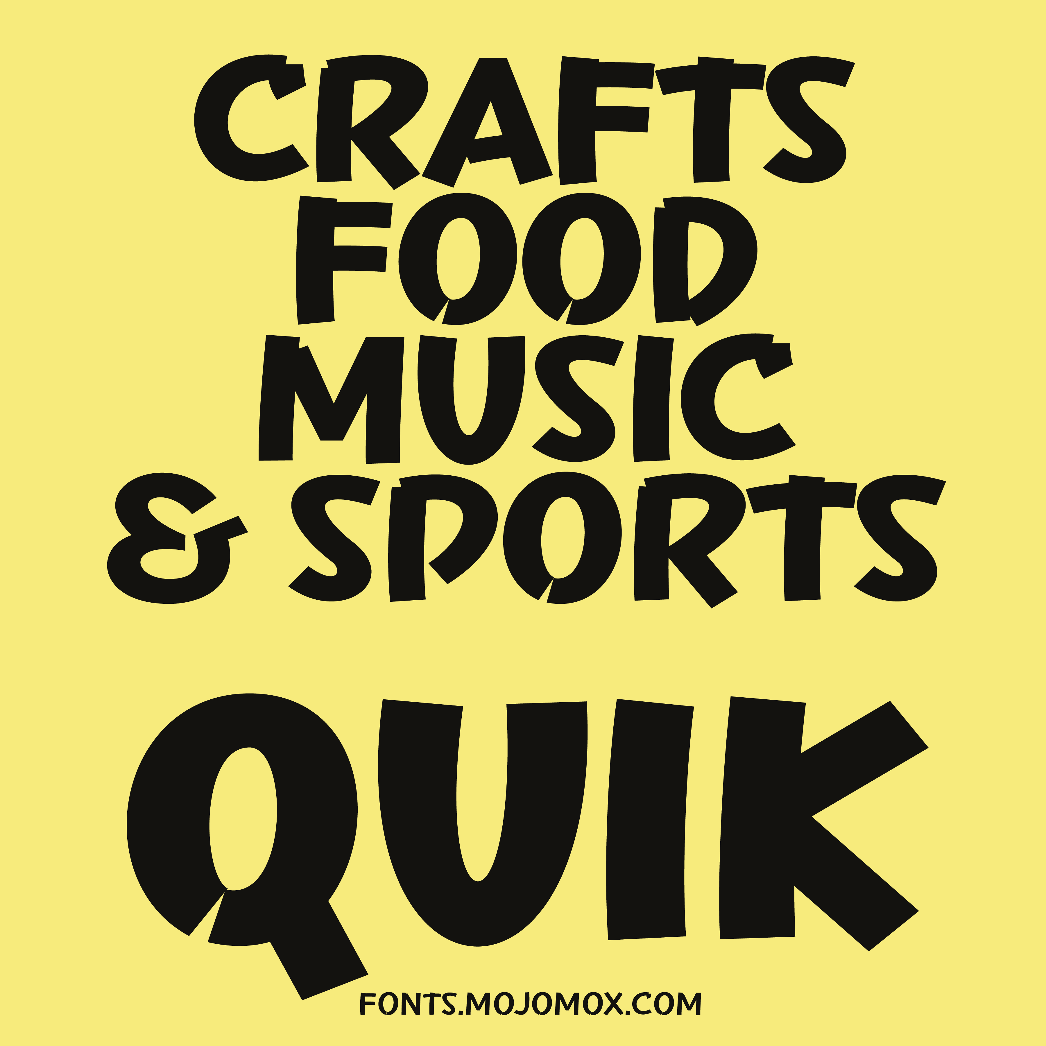 Quik—Marker font for fun crafts, food, sports