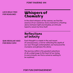 Quik paired with a bubble typeface, layout example