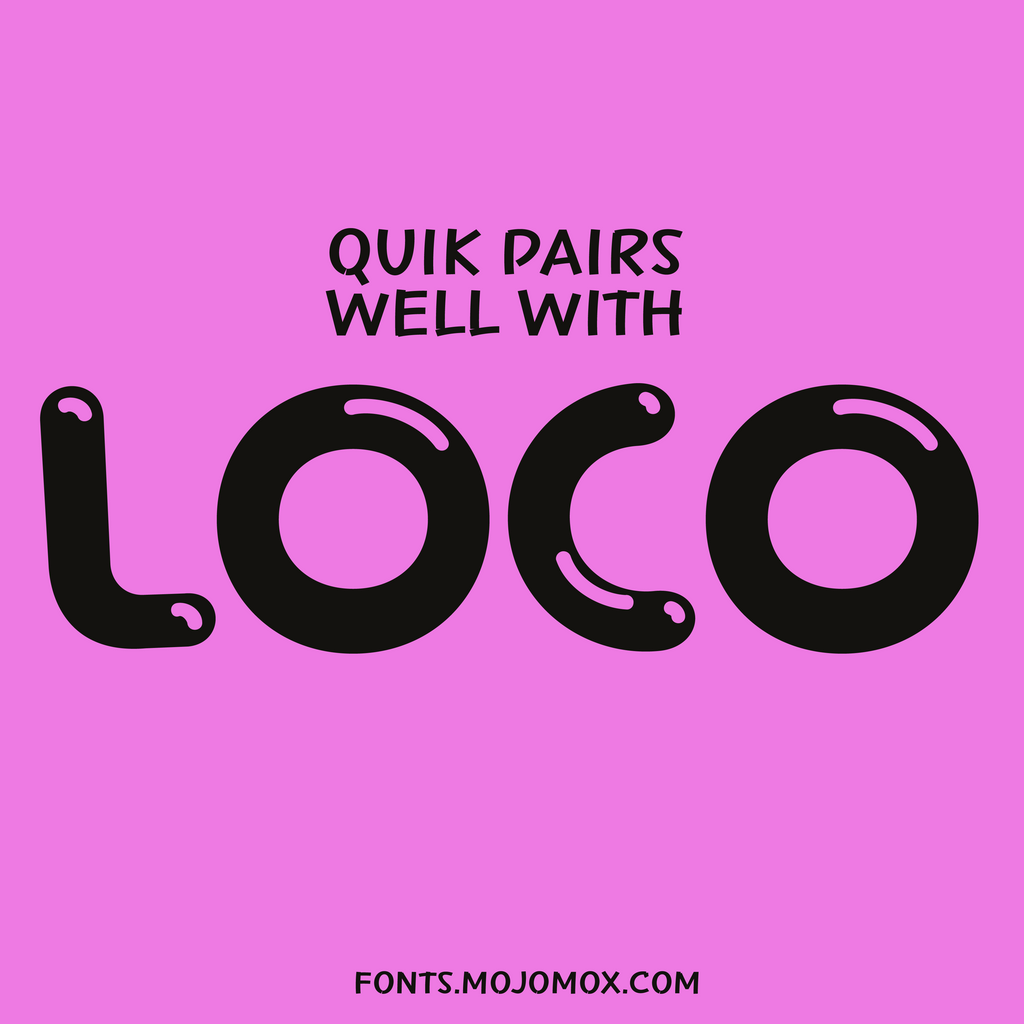 Quik—Marker font for fun crafts, food, sports