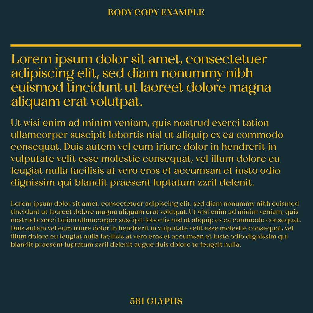 Quil font body copy examples