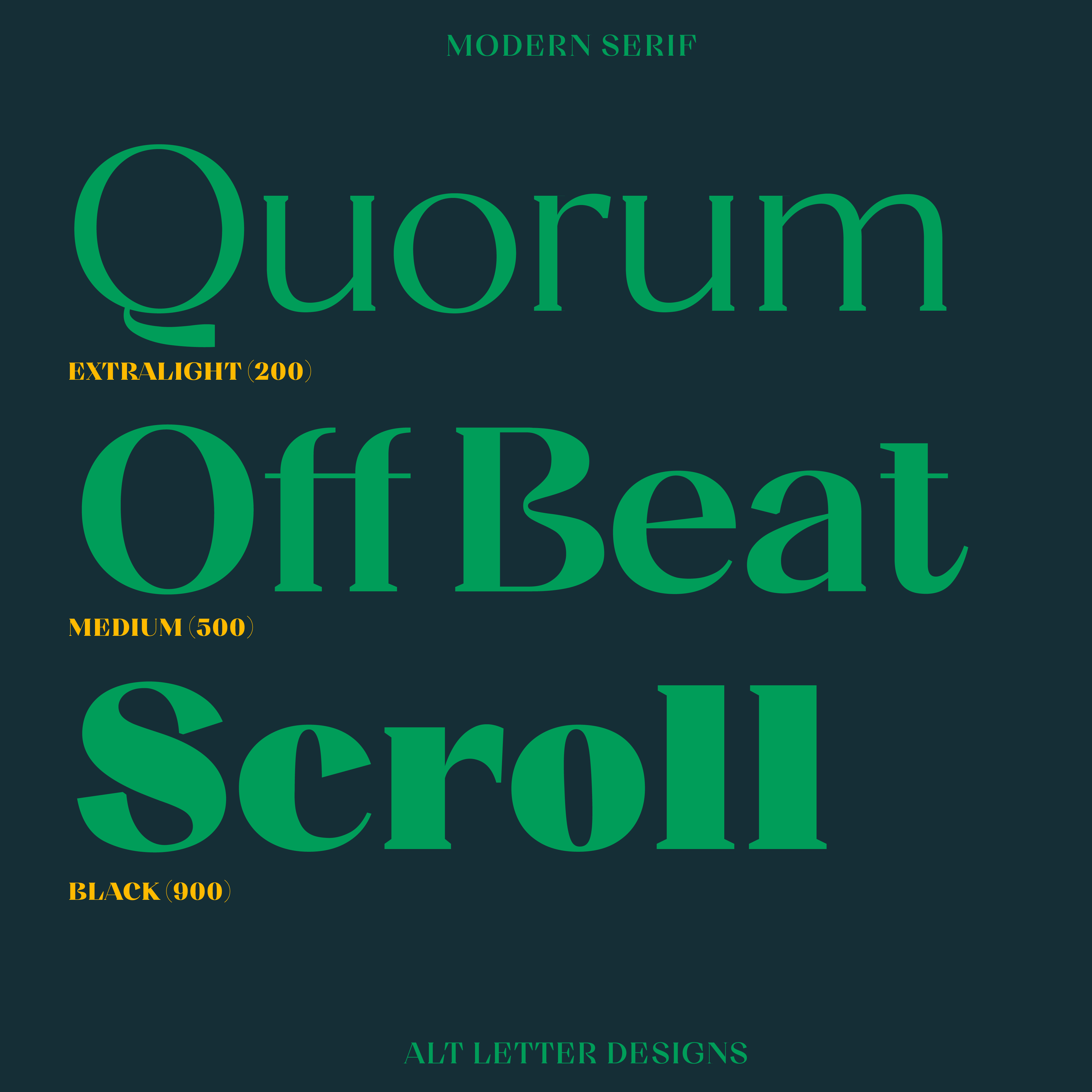 Quil font weights for logotype